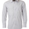 Mens Shirt Longsleeve Poplin James & Nicholson - light grey