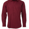 Mens Shirt Longsleeve Poplin James & Nicholson - wine