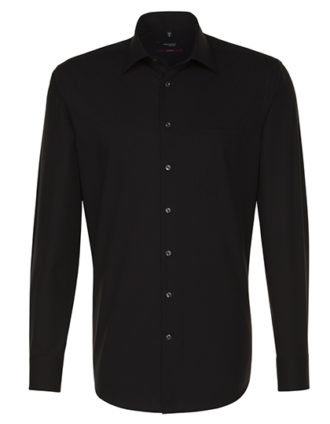 Mens Shirt Modern Fit Longsleeve Seidensticker - black