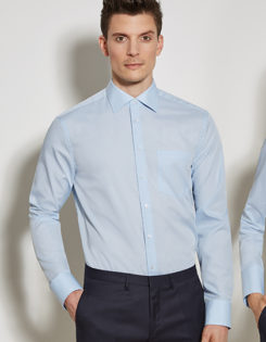Mens Shirt Modern Fit Longsleeve Seidensticker - light blue