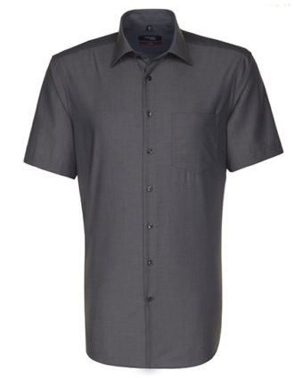 Mens Shirt Modern Fit Shortsleeve Seidensticker - anthracite