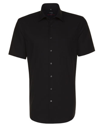 Mens Shirt Modern Fit Shortsleeve Seidensticker - black
