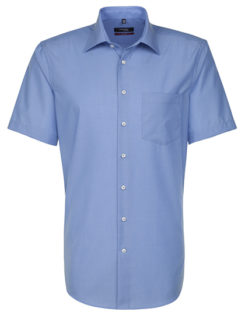 Mens Shirt Modern Fit Shortsleeve Seidensticker - midblue