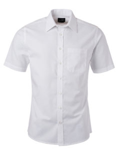 Mens Shirt Shortsleeve Oxford James & Nicholson - white
