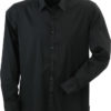 Mens Shirt Slim Fit Long James & Nicholson - black