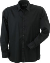 Mens Shirt Slim Fit Long James & Nicholson - black