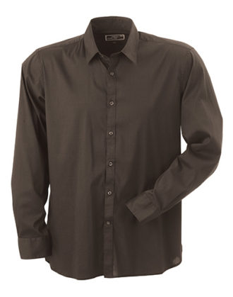 Mens Shirt Slim Fit Long James & Nicholson - brown