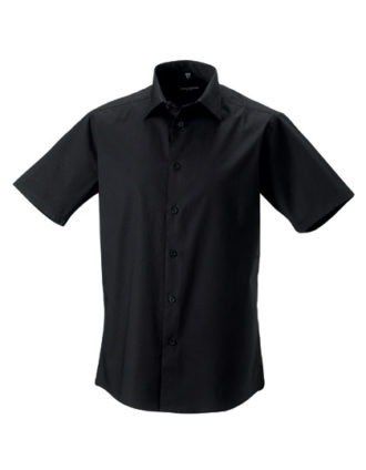 Mens Short Sleeve Fitted Shirt Russel - black