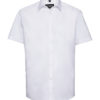 Mens Short Sleeve Herringbone Shirt Russel - white