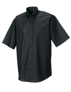 Mens Short Sleeve Oxford Shirt Russel - black