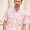 Mens Short Sleeve Oxford Shirt Russel - classic pink