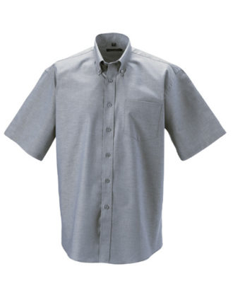 Mens Short Sleeve Oxford Shirt Russel - silver