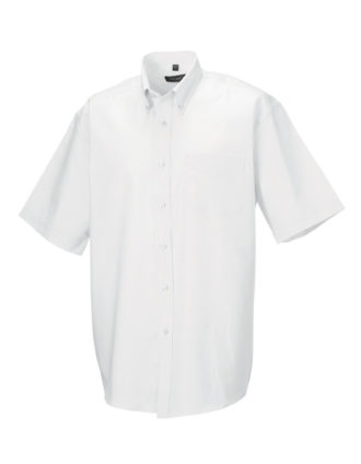 Mens Short Sleeve Oxford Shirt Russel - white