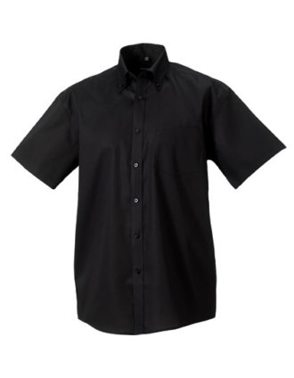 Mens Short Sleeve Ultimate Non Iron Shirt Russell - black