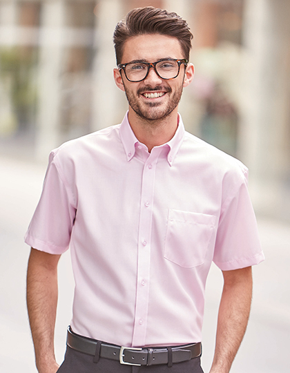 Mens Short Sleeve Ultimate Non Iron Shirt Russell - classic pink Mens Short Sleeve Ultimate Non Iron Shirt Russell - classic pink