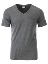 Mens T Pocket James & Nicholson - black heather