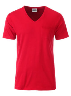 Mens T Pocket James & Nicholson - red