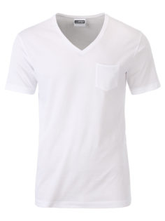 Mens T Pocket James & Nicholson - white