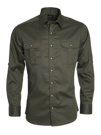 Mens Traditional Shirt Plain James & Nicholson - olive