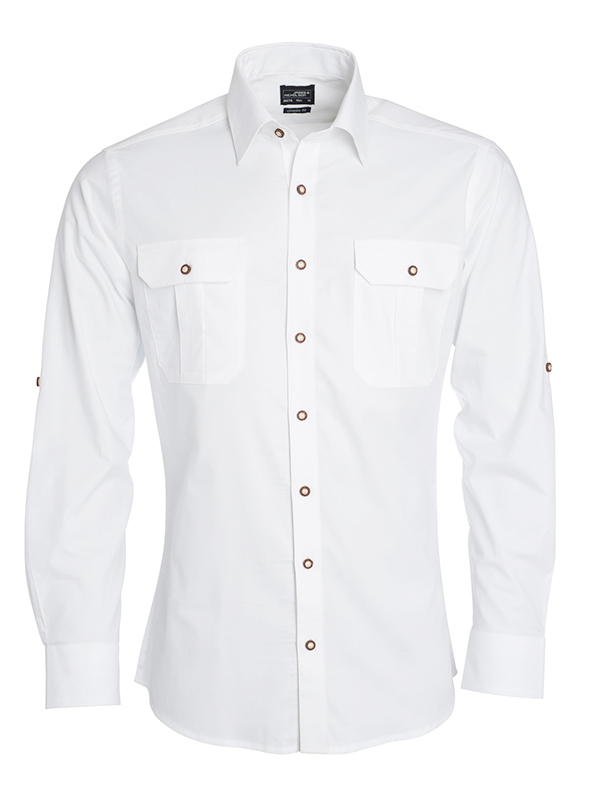 Mens Traditional Shirt Plain James & Nicholson - white