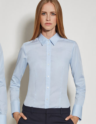 Womens Blouse Modern Fit Longsleeve Seidensticker - light blue