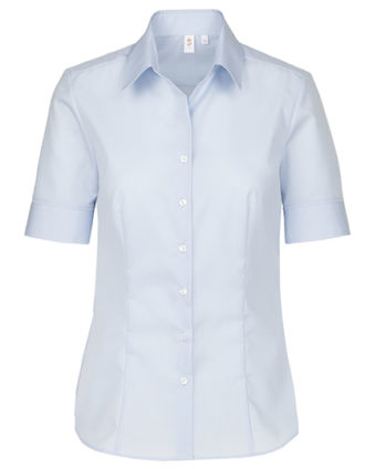 Womens Blouse Modern Fit Shortsleeve Seidensticker - light blue