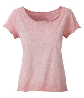 Ladies Slub T James & Nicholson - soft pink