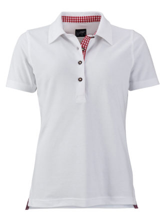 Ladies Traditional Polo James & Nicholson - white red