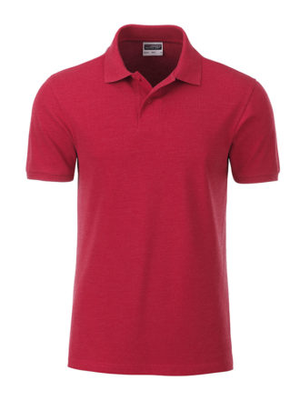 Mens Basic Polo James & Nicholson - carmine red melange