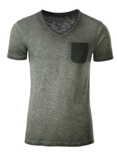 Mens Slub T James & Nicholson - dusty olive