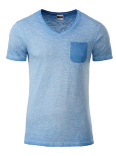 Mens Slub T James & Nicholson - horizon blue