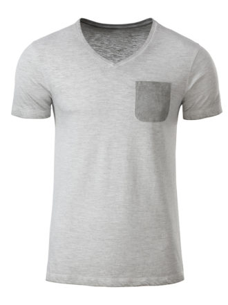 Mens Slub T James & Nicholson - light grey