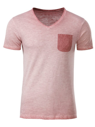 Mens Slub T James & Nicholson - soft pink