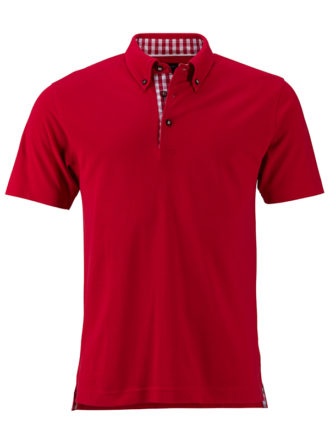 Mens Traditional Polo James & Nicholson - red