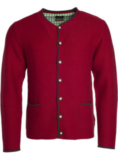 Mens Traditional Knitted Jacket James & Nicholson - red anthracite melange green