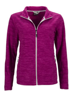 Damen Fleecejacke James & Nicholson - berry melange silver