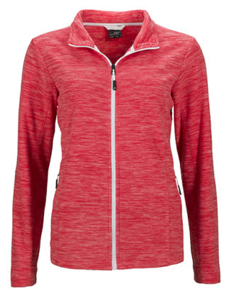 Damen Fleecejacke James & Nicholson - coral melange white