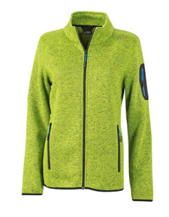 Ladies Knitted Fleece Jacket James & Nicholson - kiwi melange royal