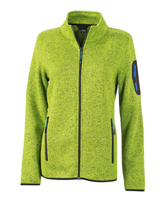 Ladies Knitted Fleece Jacket James & Nicholson - kiwi melange royal