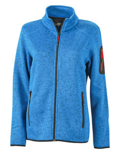 Ladies Knitted Fleece Jacket James & Nicholson - royal melange red