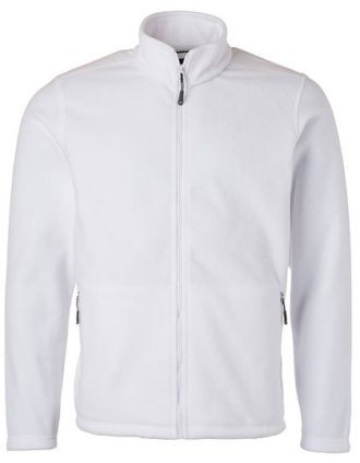 Mens Fleece Jacket James & Nicholson - white