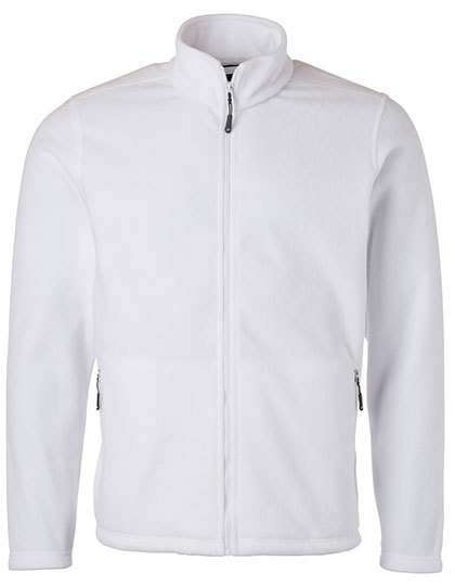 Mens Fleece Jacket James & Nicholson - white Mens Fleece Jacket James & Nicholson - white