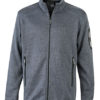 Mens Knitted Fleece Jacket James & Nicholson - dark grey melange silver