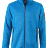 Mens Knitted Fleece Jacket James & Nicholson - royal melange red