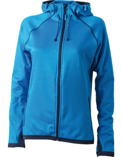 Ladies Hooded Fleece James & Nicholson - aqua navy