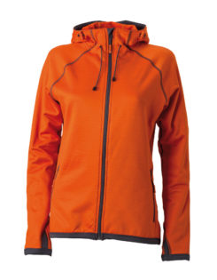 Ladies Hooded Fleece James & Nicholson - dark orange carbon