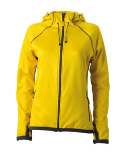 Ladies Hooded Fleece James & Nicholson - yellow carbon