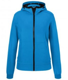 Ladies Hooded Softshell Jacket James & Nicholson - blue black