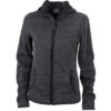 Ladies Knitted Fleece Hoody James & Nicholson - dark melange black