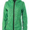 Ladies Knitted Fleece Hoody James & Nicholson - green melange black